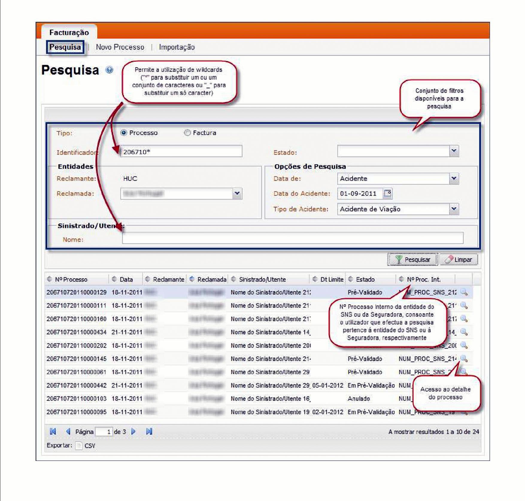 Exemplo de página da plataforma FHS