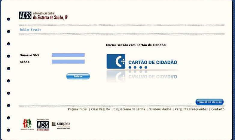 Página de login do eAgenda